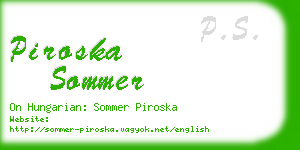 piroska sommer business card